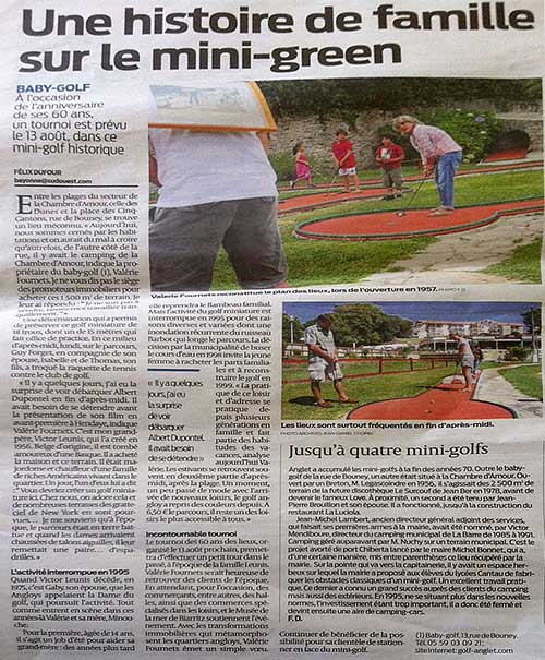 Tounoi ludique pour les 60 ans du Baby Golf d'Anglet...